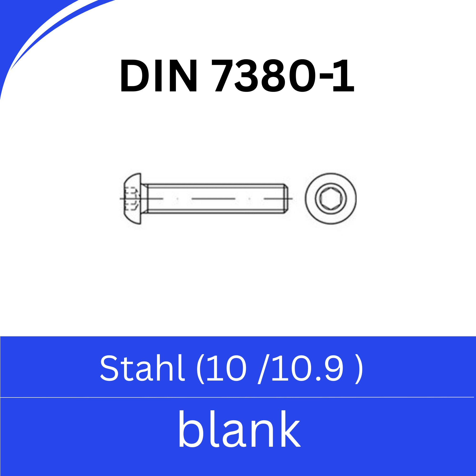Bild für Kategorie ➤ Kategorie: DIN 7380-1 Stahl (10/10.9) blank